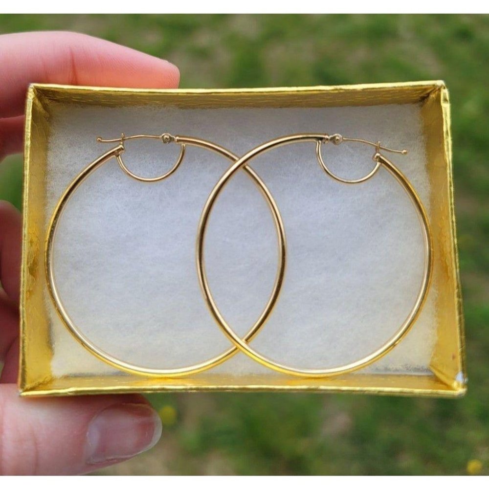 10K Solid Gold Hoop Earrings